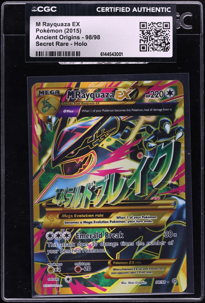 2015 Pokemon XY Ancient Origins SEC M Rayquaza EX #98 CGC AUTH