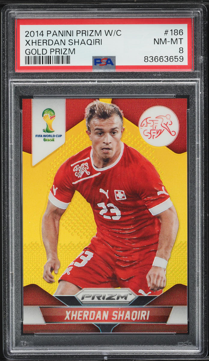2014 Panini Prizm World Cup Gold Xherdan Shaqiri /10 #186 PSA 8 NM-MT