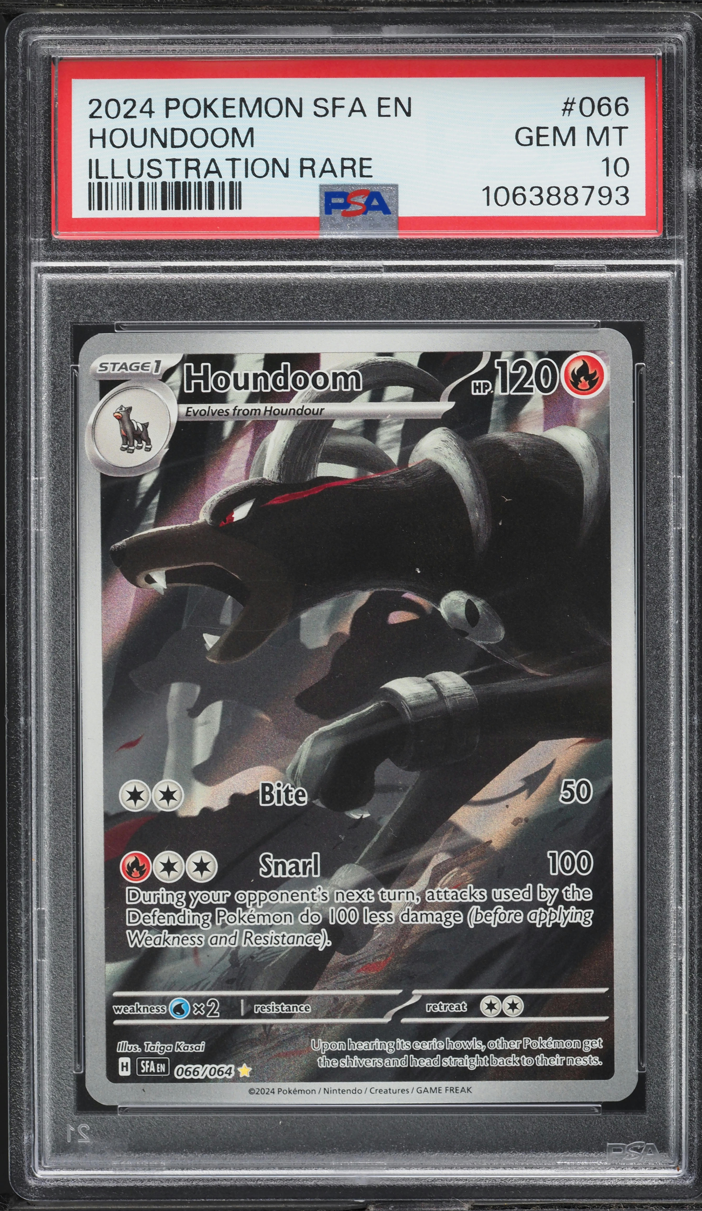 2024 Pokemon Scarlet & Violet Shrouded Fable IR Houndoom #66 PSA 10 GEM MINT