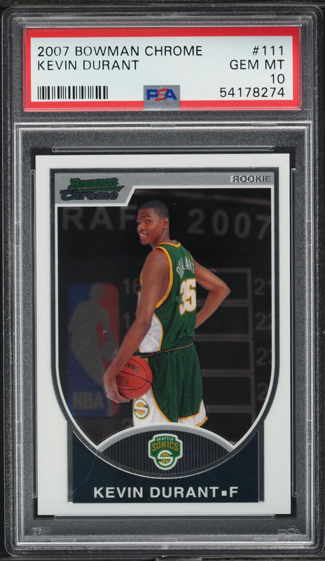 その他 KEVIN DURANT TOPPS CHROME RC #131 PSA 9 2007 Topps Chrome Kevin Durant #131 RC. PSA 9.