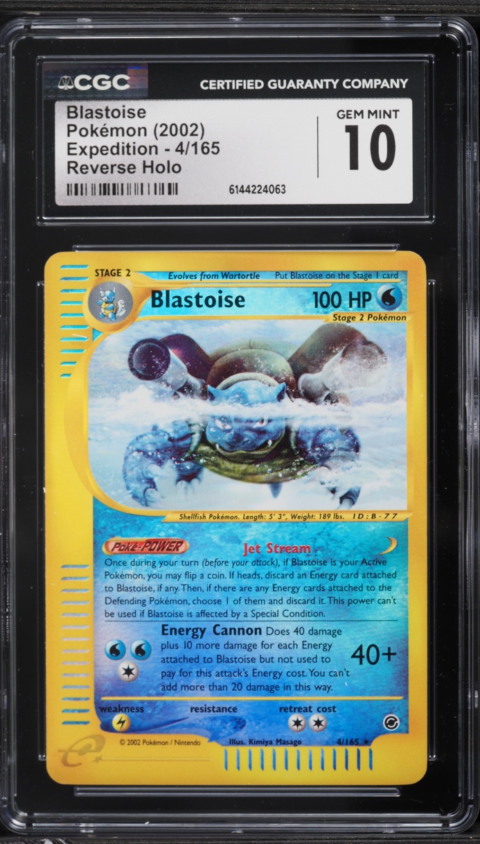 2002 Pokemon Expedition Reverse Holo Blastoise #4 CGC 10 GEM MINT
