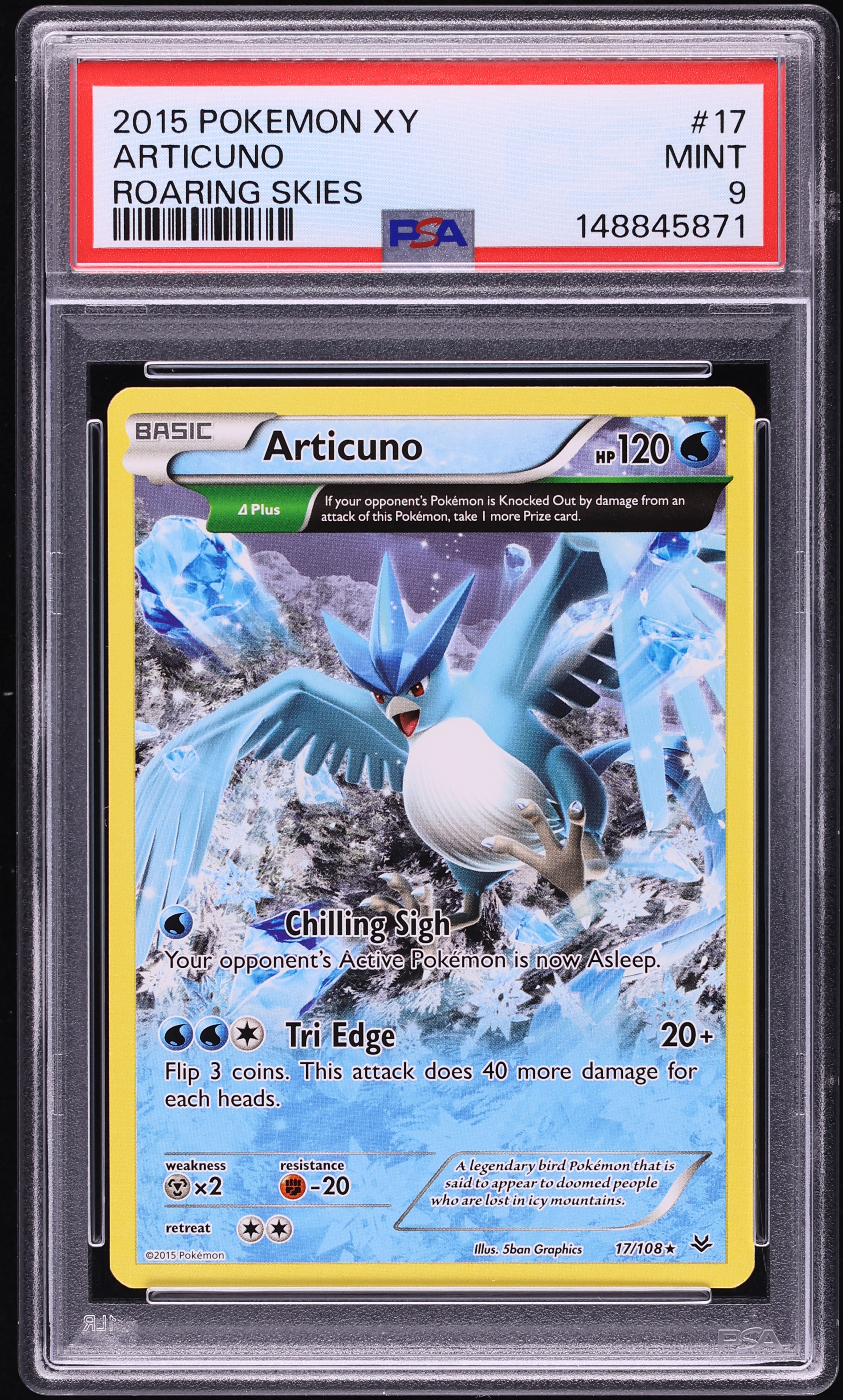 2015 Pokemon XY Roaring Skies Articuno #17 PSA 9 MINT