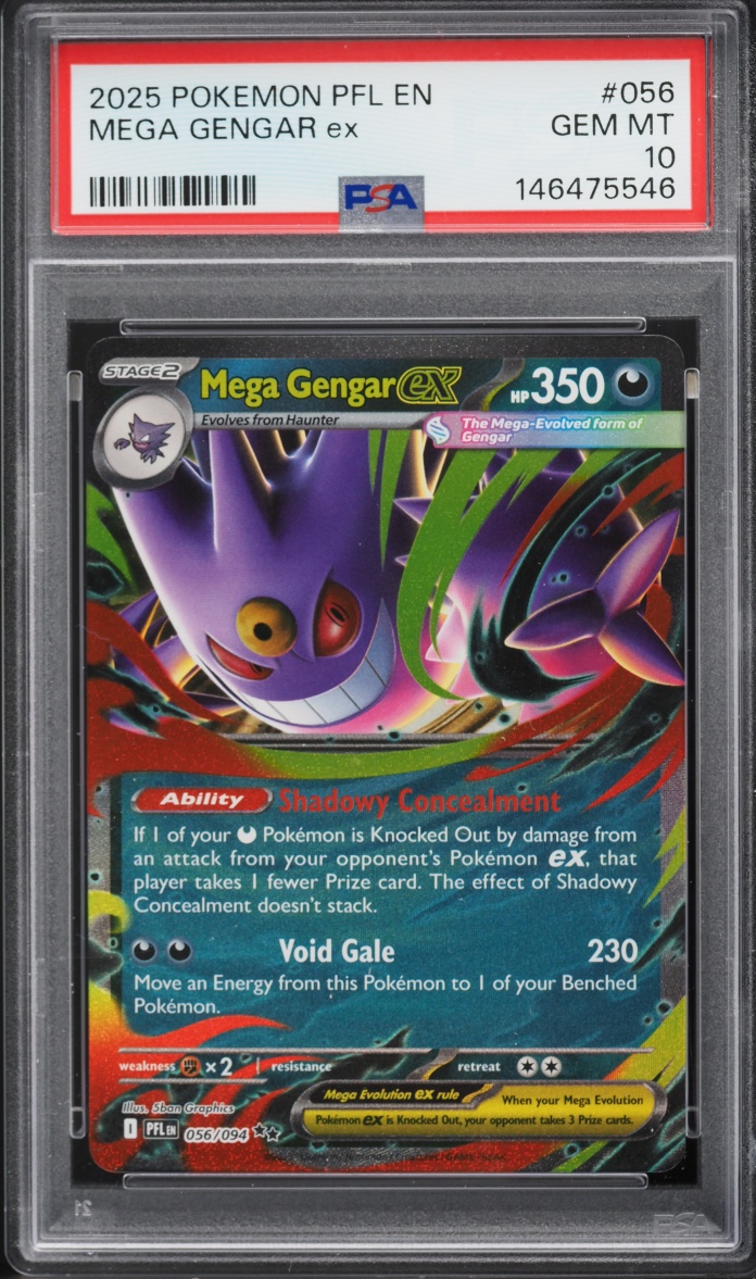 2025 Pokemon Mega Evolution Phantasmal Flames Holo Mega Gengar ex #56 PSA 10 GEM MINT