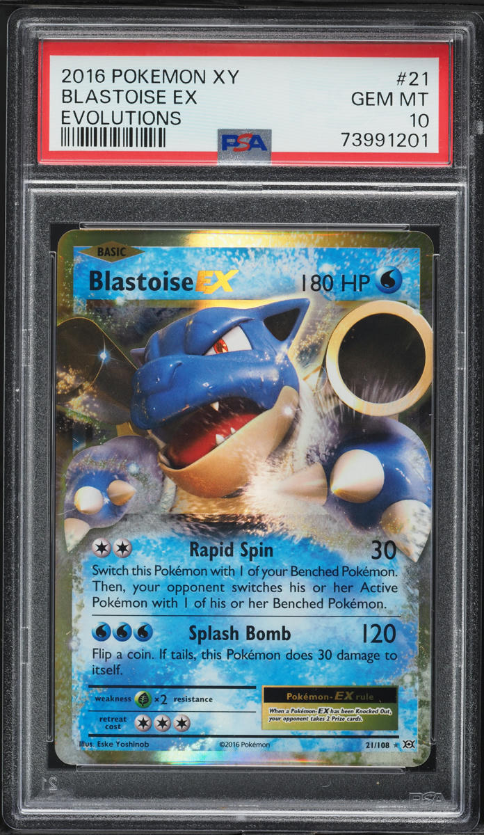 2016 Pokemon XY Evolutions Blastoise EX #21 PSA 10 GEM MINT
