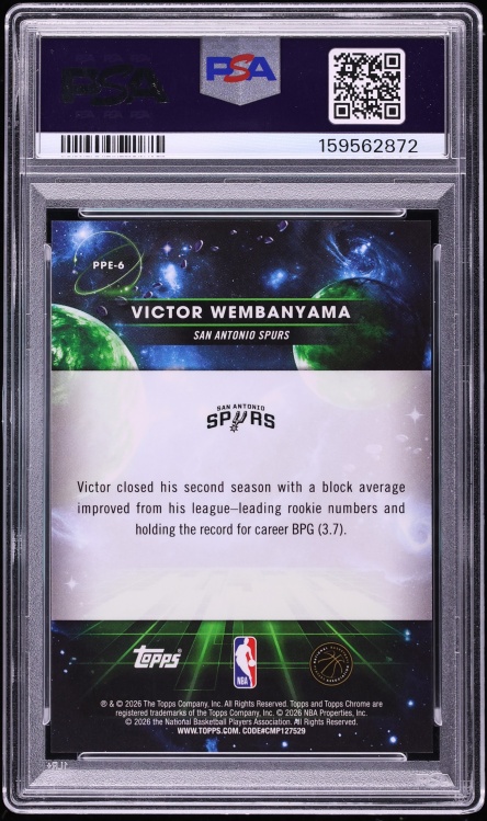 2025 Topps Chrome Cosmic Planetary Pursuit Earth Victor Wembanyama #6 PSA 9 MINT