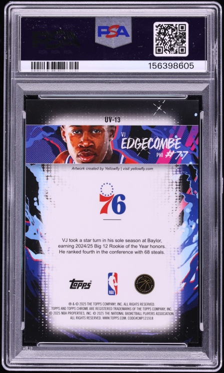 2025 Topps Chrome Ultra Violet VJ Edgecombe ROOKIE #UV-13 PSA 10 GEM MINT