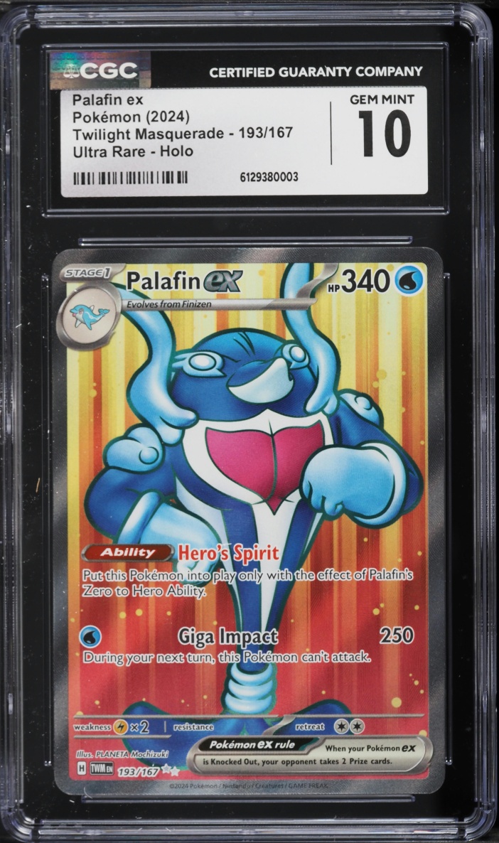 2024 Pokemon Scarlet & Violet Twilight Masquerade Full Art Palafin ex #193 CGC 10 GEM MINT
