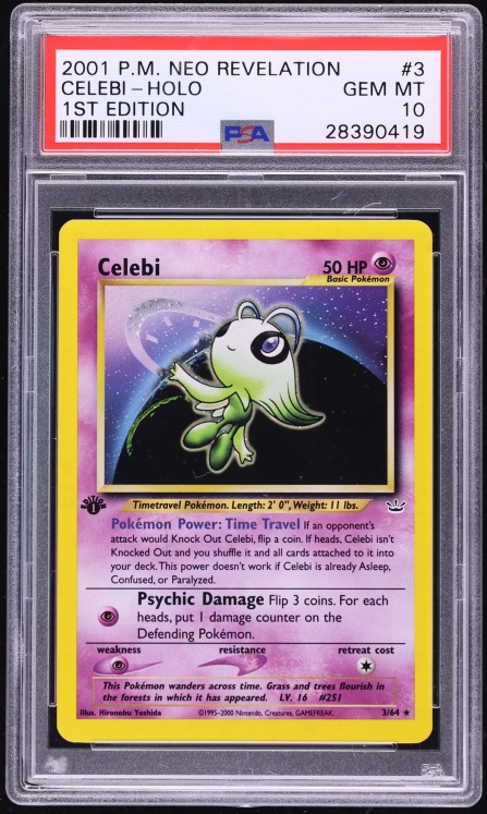 2001 Pokemon Neo Revelation 1st Edition Holo Celebi #3 PSA 10 GEM MINT