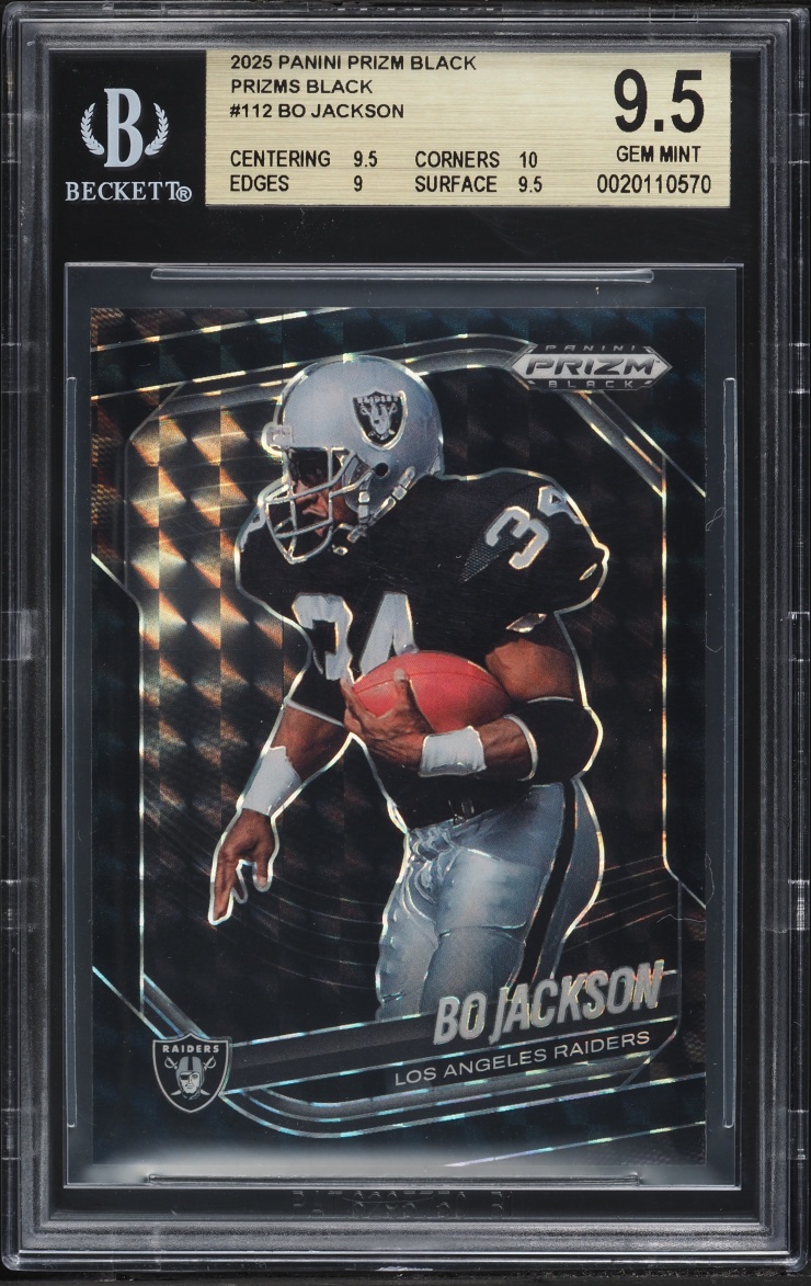 2025 Panini Prizm Black Bo Jackson 1/1 #112 BGS 9.5 GEM MINT
