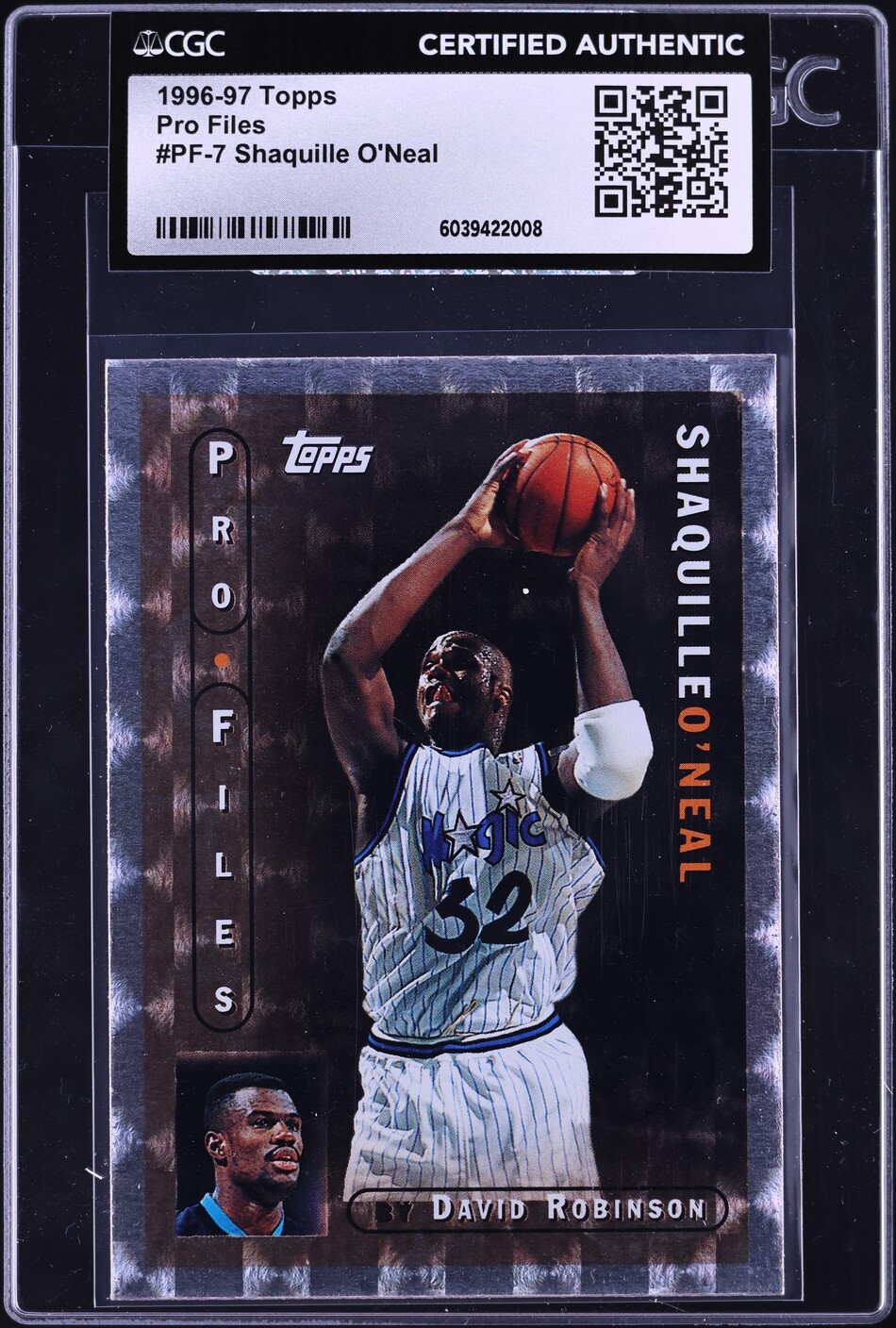1996 Topps Pro Files Shaquille O'Neal #PF-7 CGC AUTH - Main Image