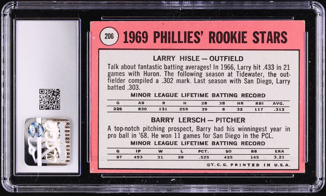1969 Topps Phillies Rookies #206 CGC 4 VGEX