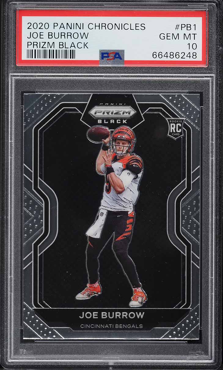 2020 Panini Chronicles Prizm Black Joe Burrow ROOKIE #PB-1 PSA 10 GEM MINT