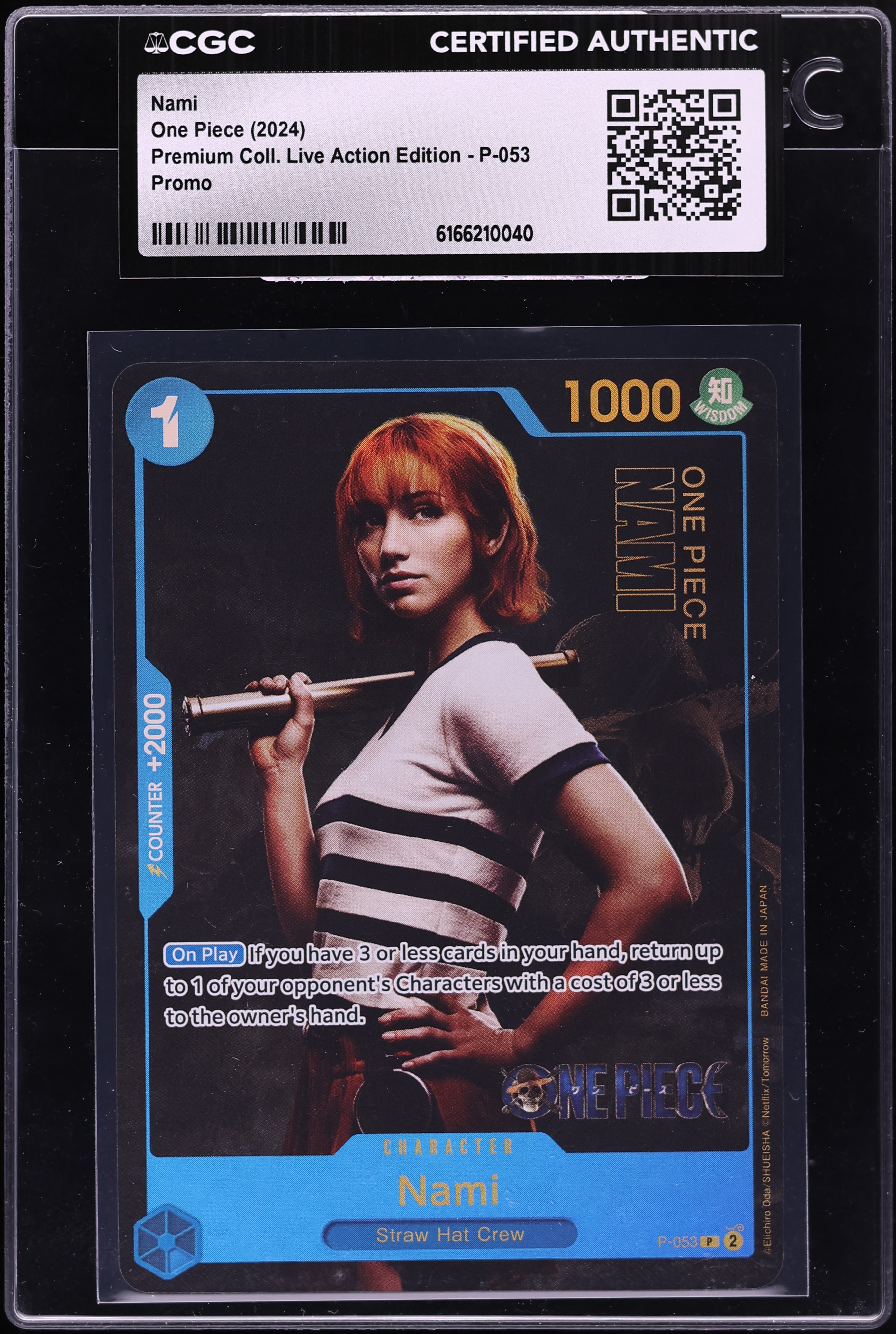 2024 One Piece Promo Premium Collection Live Action Edition Nami #P-053 CGC AUTH