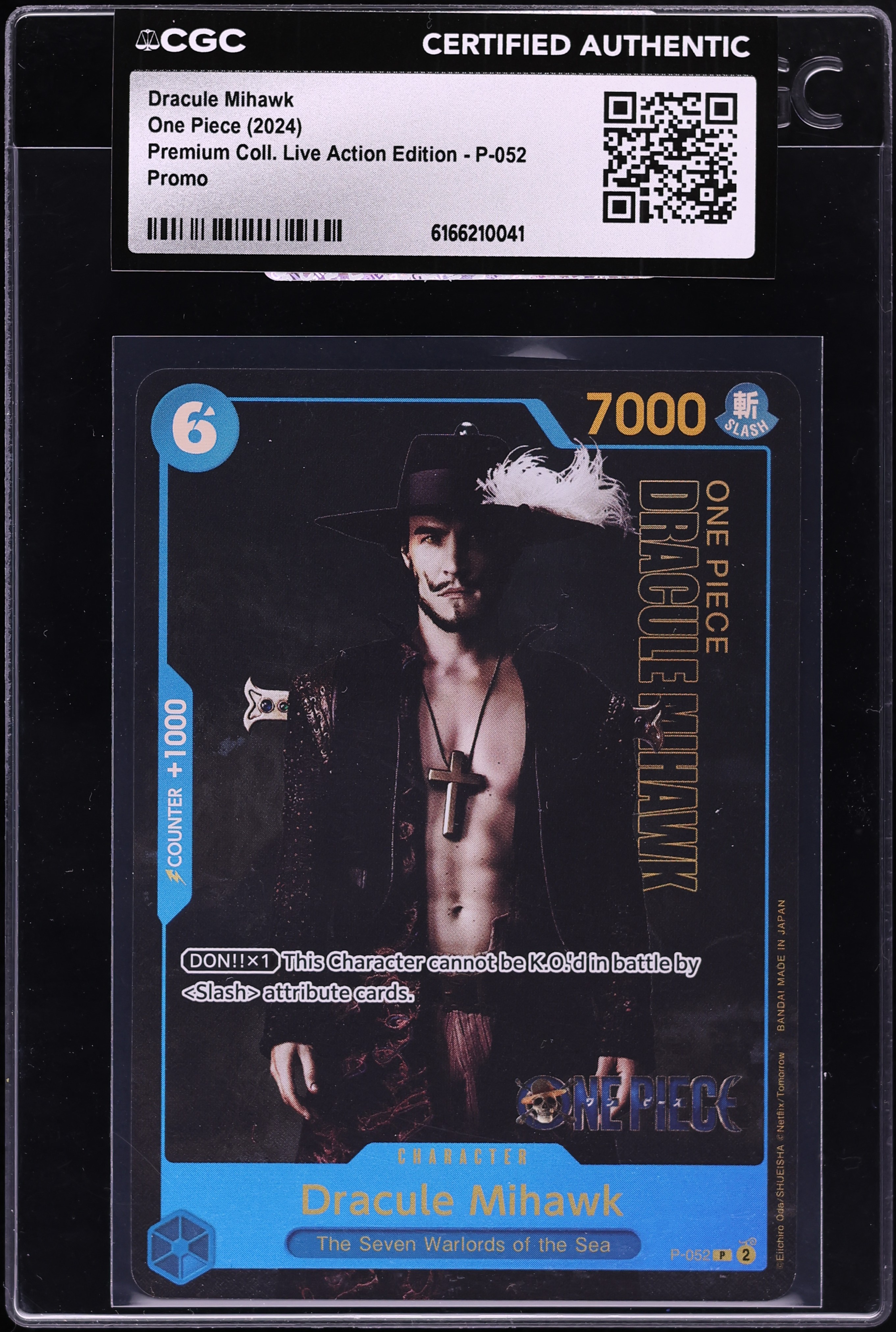 2024 One Piece Promo Premium Collection Live Action Edition Dracule Mihawk #P-052 CGC AUTH