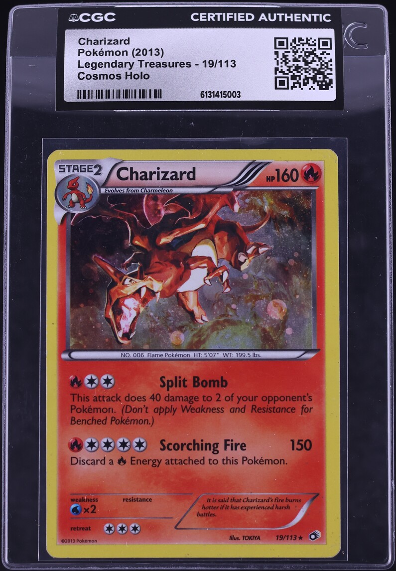 2013 Pokemon Black & White Legendary Treasures Cosmos Holo Charizard #19 CGC AUTH