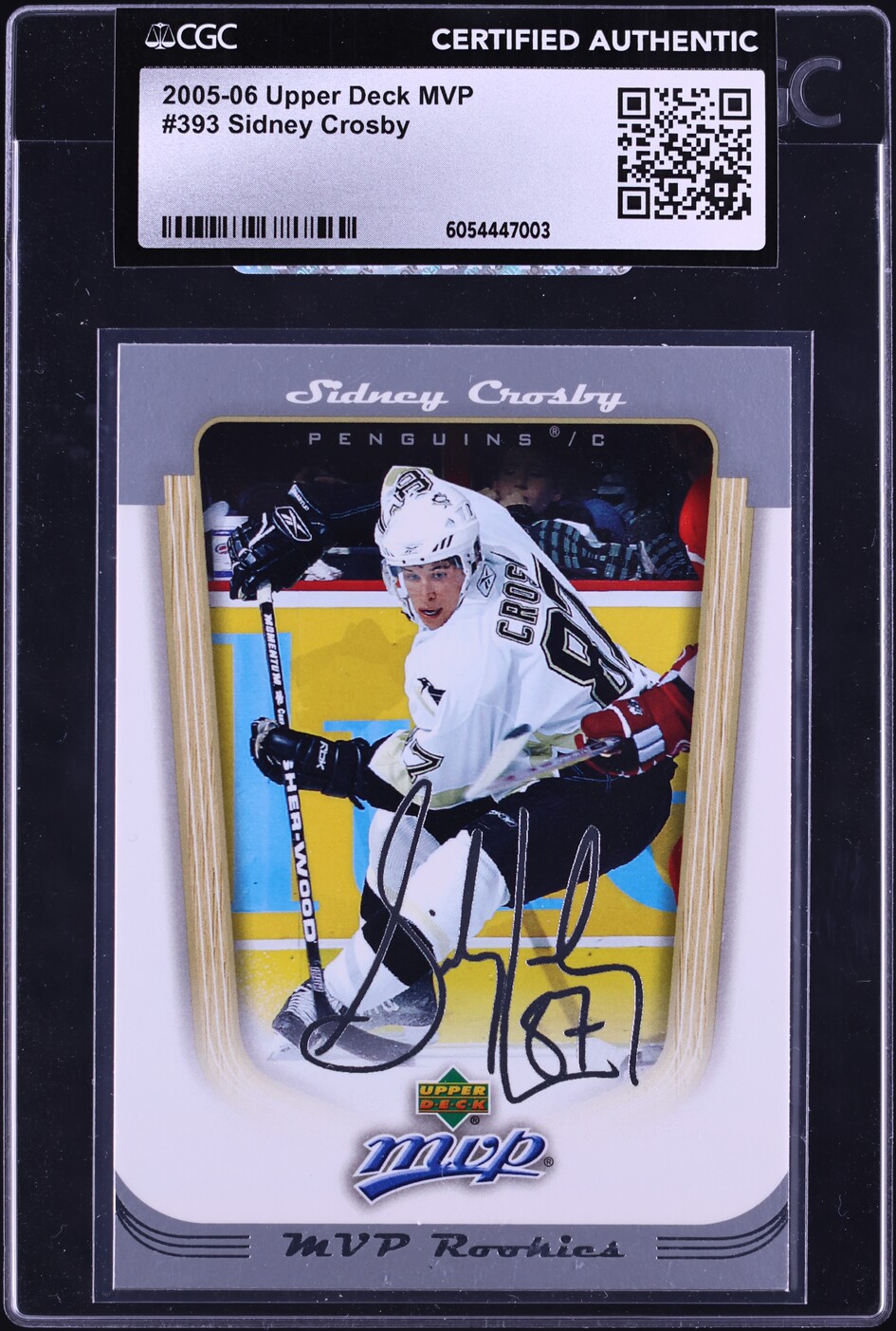 2005 Upper Deck MVP Sidney Crosby ROOKIE #393 CGC AUTH