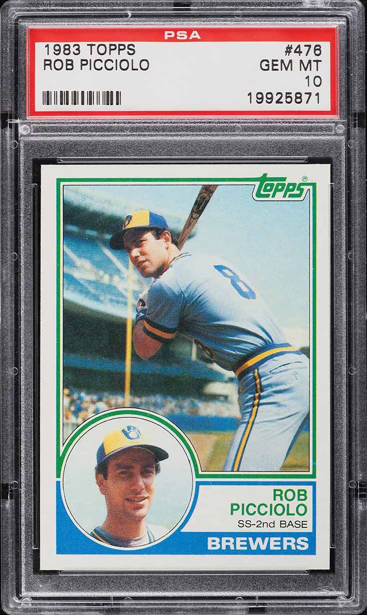 1983 Topps Rob Picciolo #476 PSA 10 GEM MINT