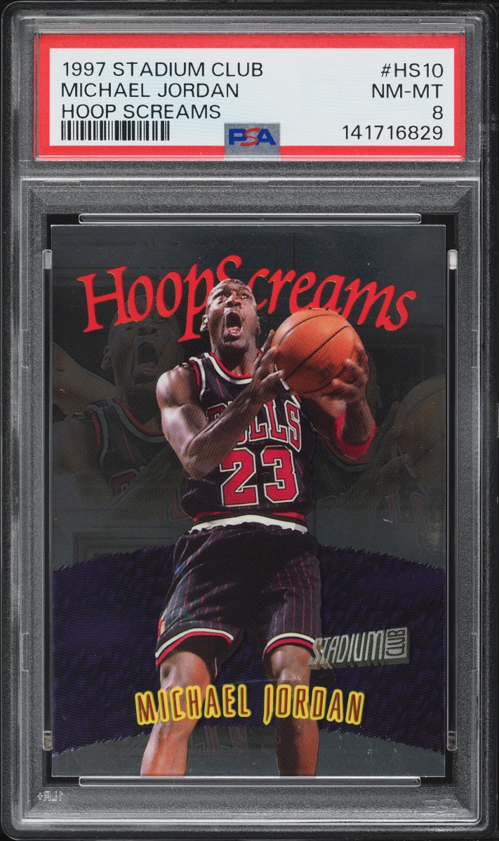 1997 Stadium Club Hoop Screams Michael Jordan #HS10 PSA 8 NM-MT