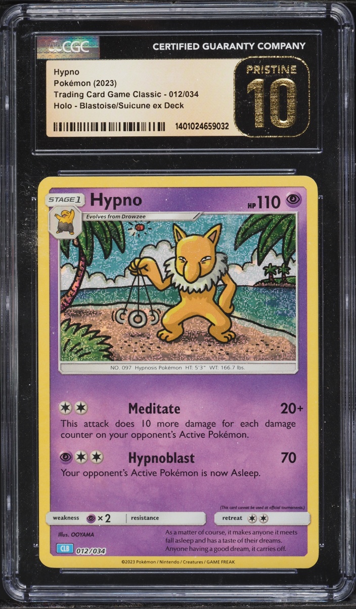 2023 Pokemon TCG Classic Collection Holo Hypno #12 CGC 10 PRISTINE