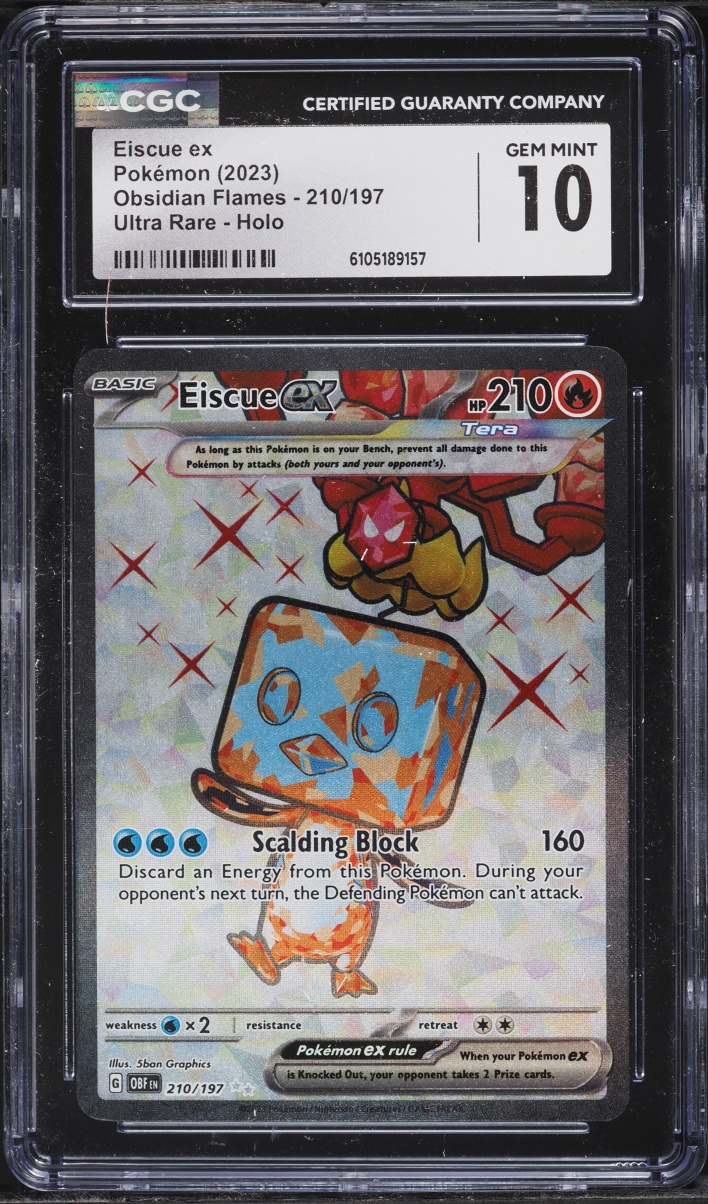 2023 Pokemon Scarlet & Violet Obsidian Flames Full Art Eiscue EX #210 CGC 10 GEM MINT