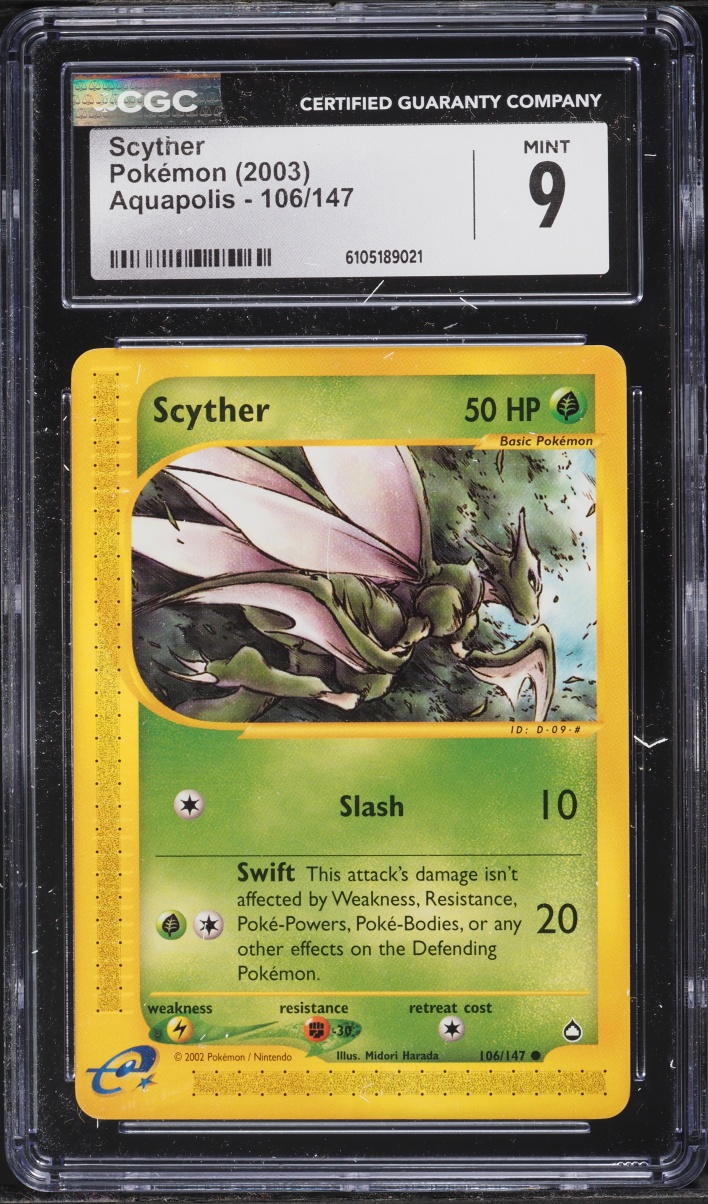 2003 Pokemon Aquapolis Scyther #106 CGC 9 MINT