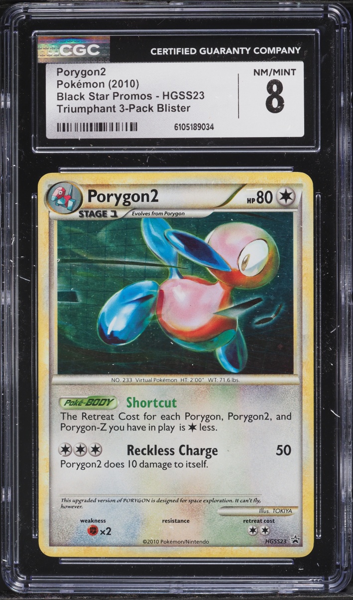 2010 Pokemon HeartGold & SoulSilver Promo Triumphant Porygon2 #HGSS23 CGC 8 NM-MT