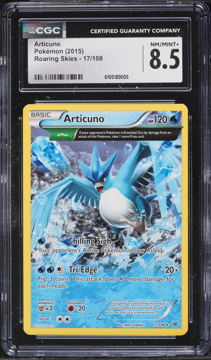 2015 Pokemon XY Roaring Skies Articuno #17 CGC 8.5 NM-MT+