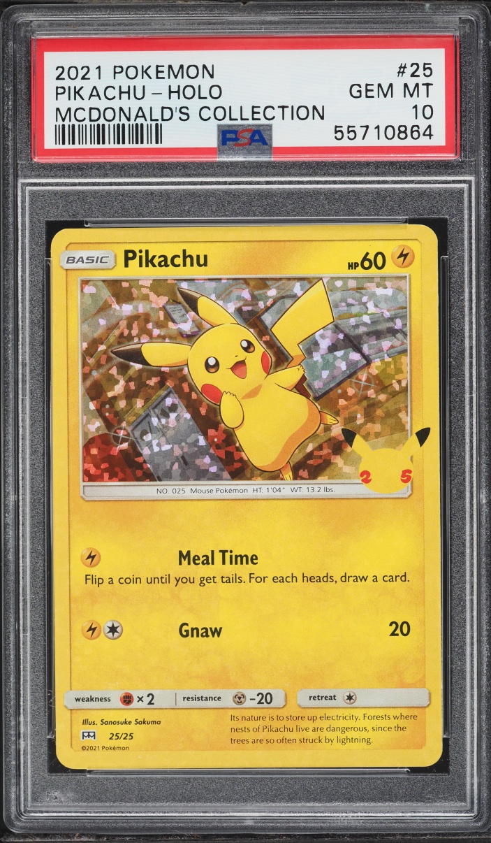 2021 Pokemon Sword & Shield McDonald's Collection Confetti Holo Pikachu #25 PSA 10 GEM MINT