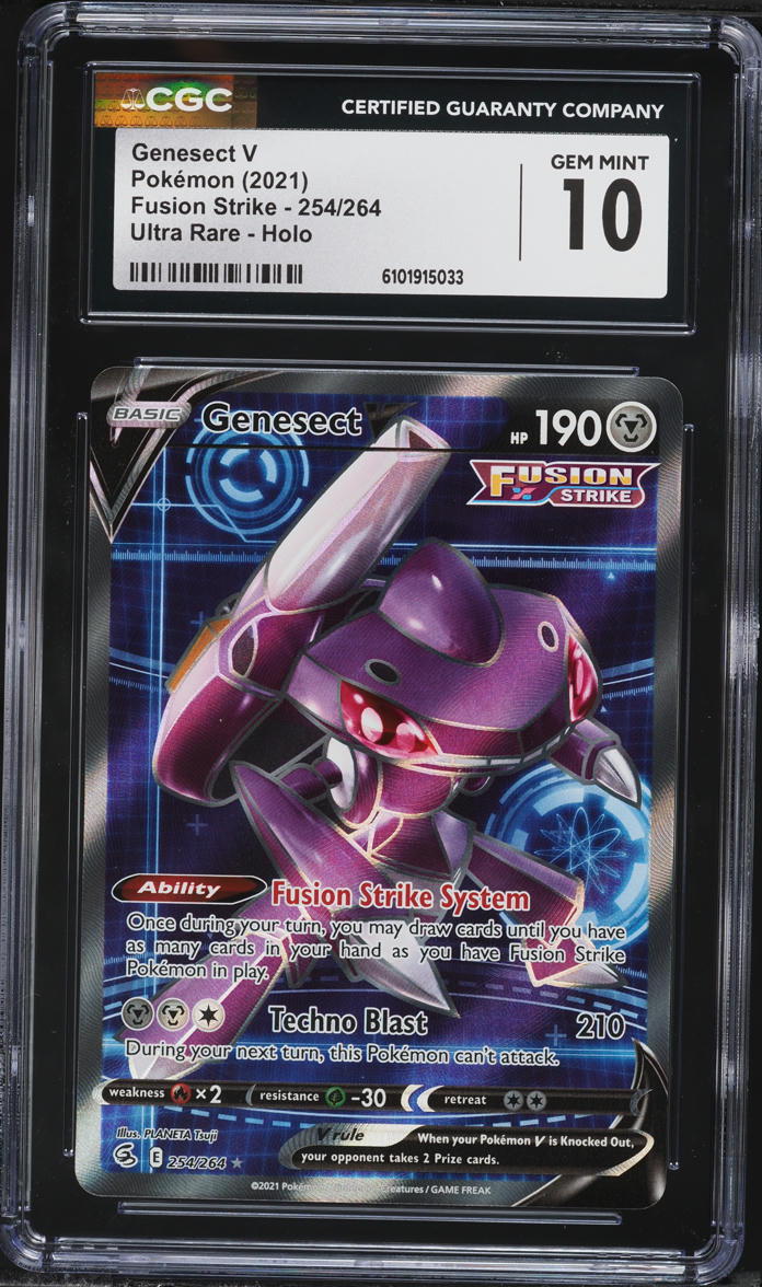 2021 Pokemon Sword & Shield Fusion Strike Full Art Genesect V #254 CGC 10 GEM MINT
