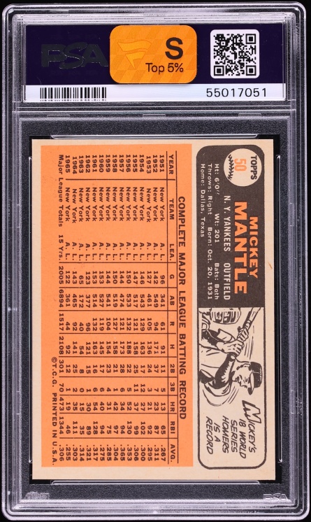 1966 Topps Mickey Mantle #50 PSA 8 NM-MT