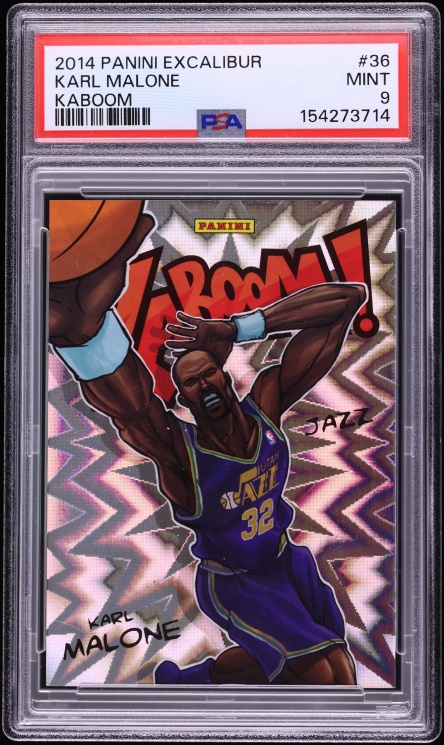 2014 Panini Excalibur Kaboom Karl Malone #36 PSA 9 MINT