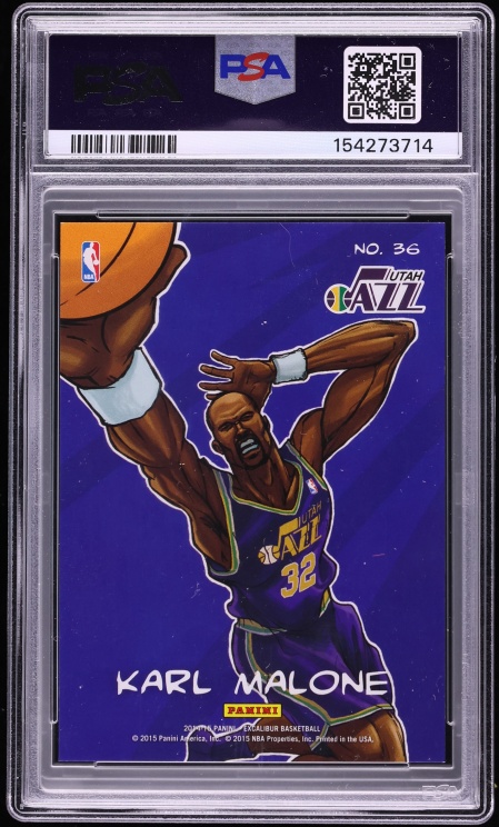 2014 Panini Excalibur Kaboom Karl Malone #36 PSA 9 MINT