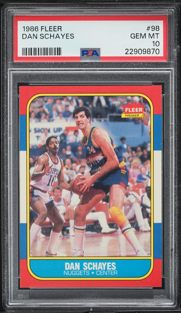 1986 Fleer Basketball Dan Schayes #98 PSA 10 GEM MINT