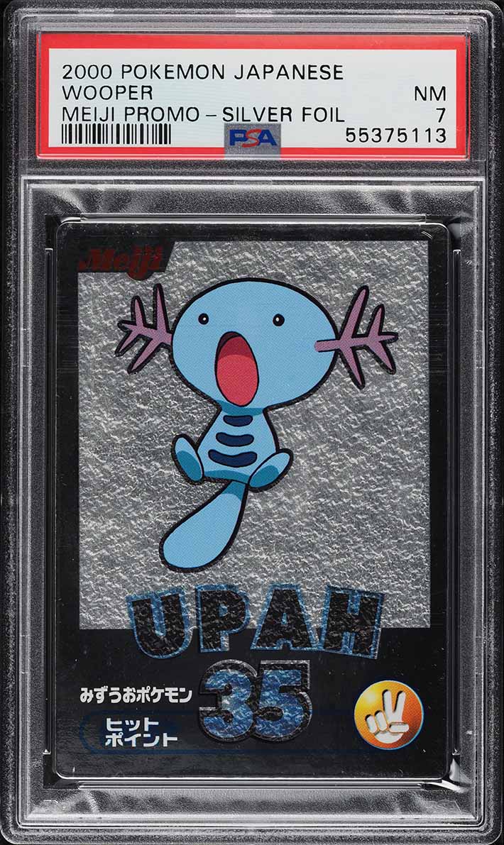 2000 Pokemon Japanese Meiji Promo Silver Foil Wooper PSA 7 NRMT