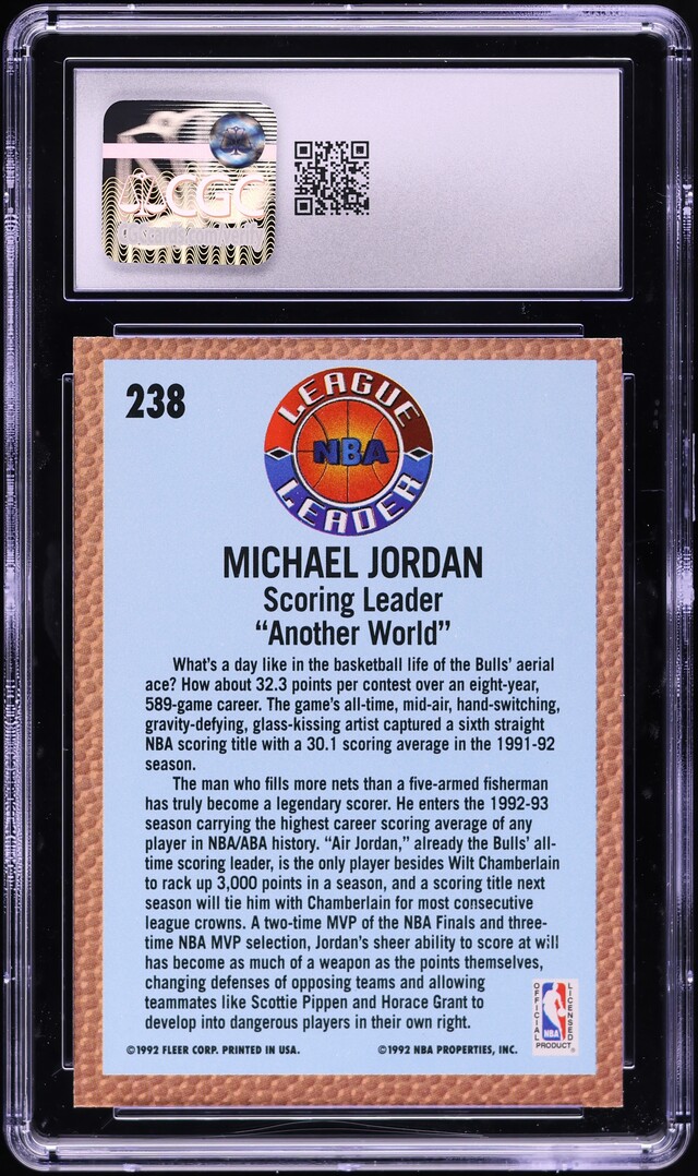 1992 Fleer Basketball Michael Jordan #238 CGC 7 NRMT