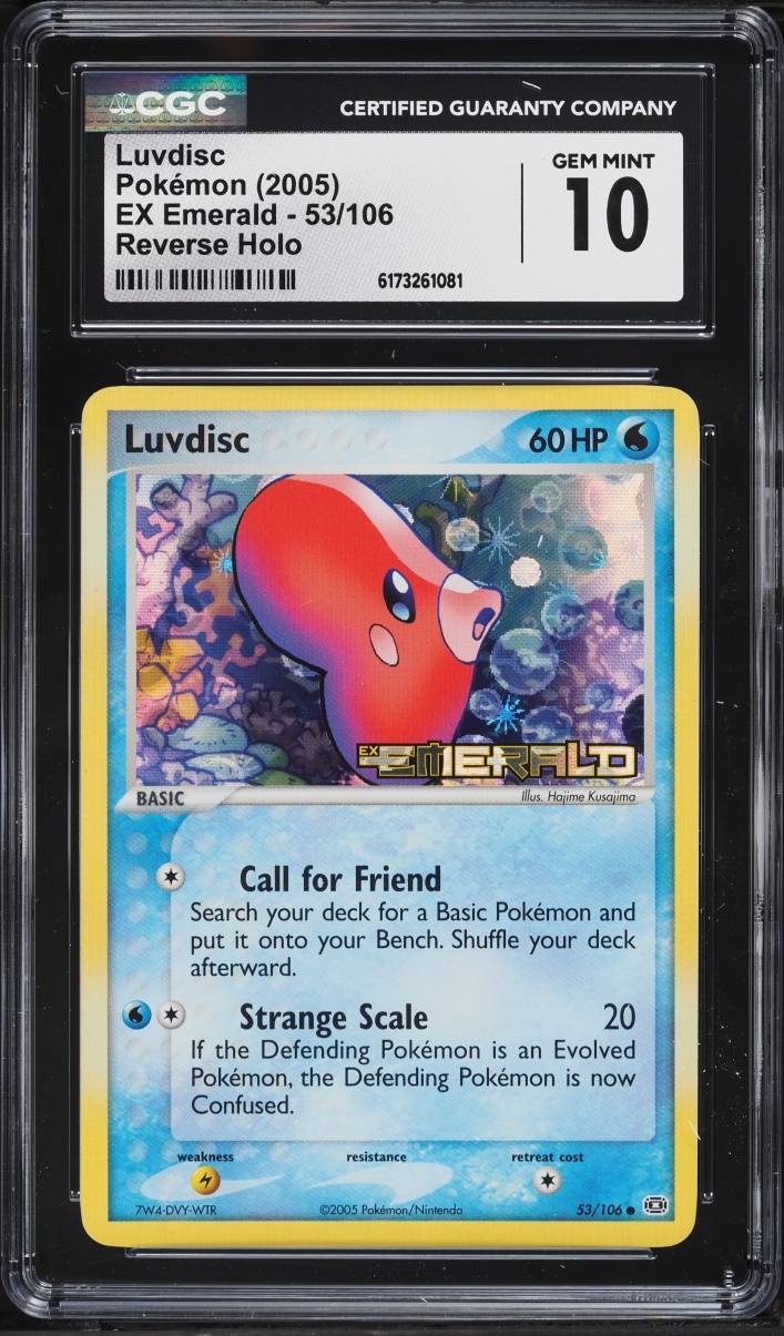 2005 Pokemon EX Emerald Reverse Holo Luvdisc #53 CGC 10 GEM MINT