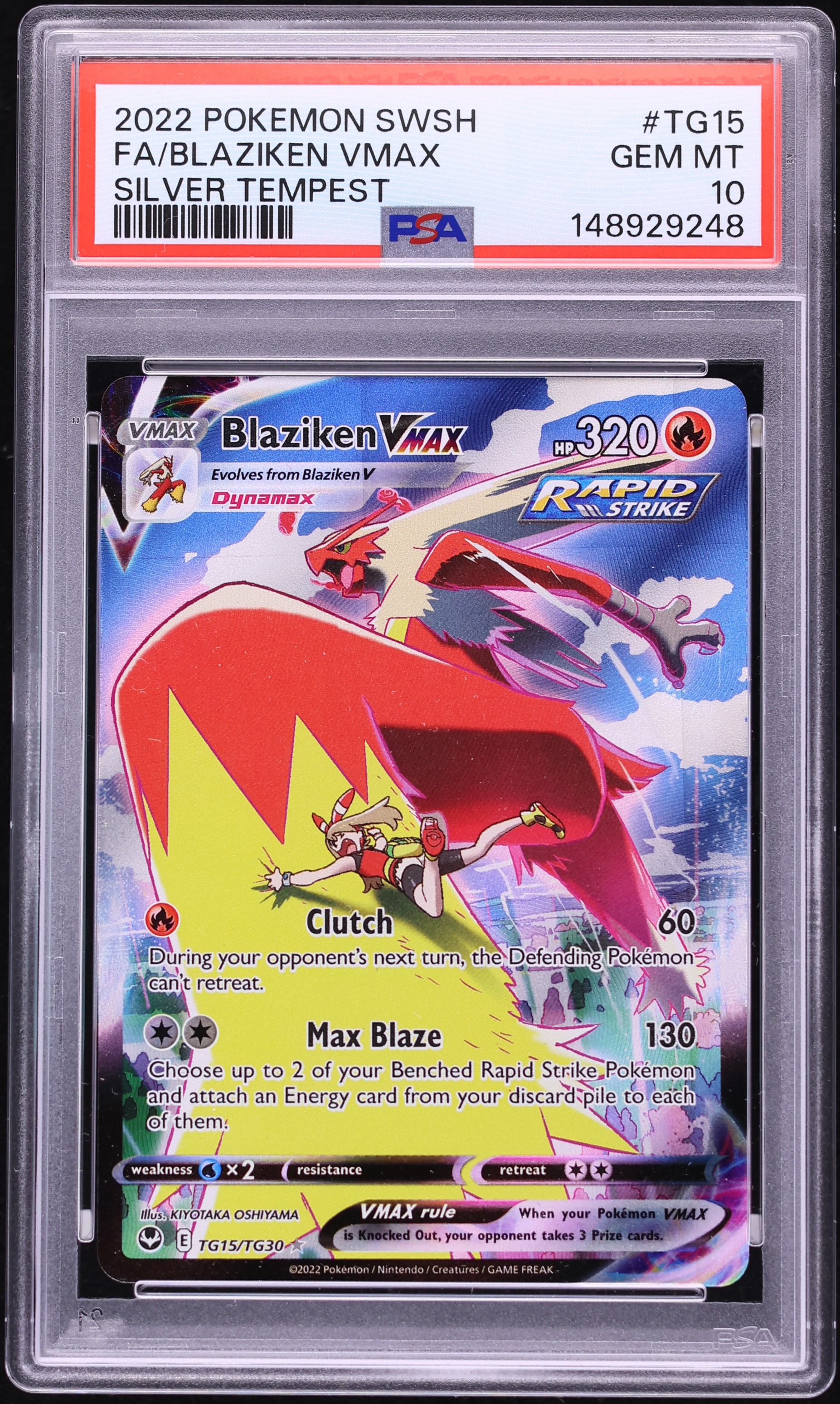 2022 Pokemon Sword & Shield Silver Tempest CHR Blaziken VMAX #TG15 PSA 10 GEM MINT