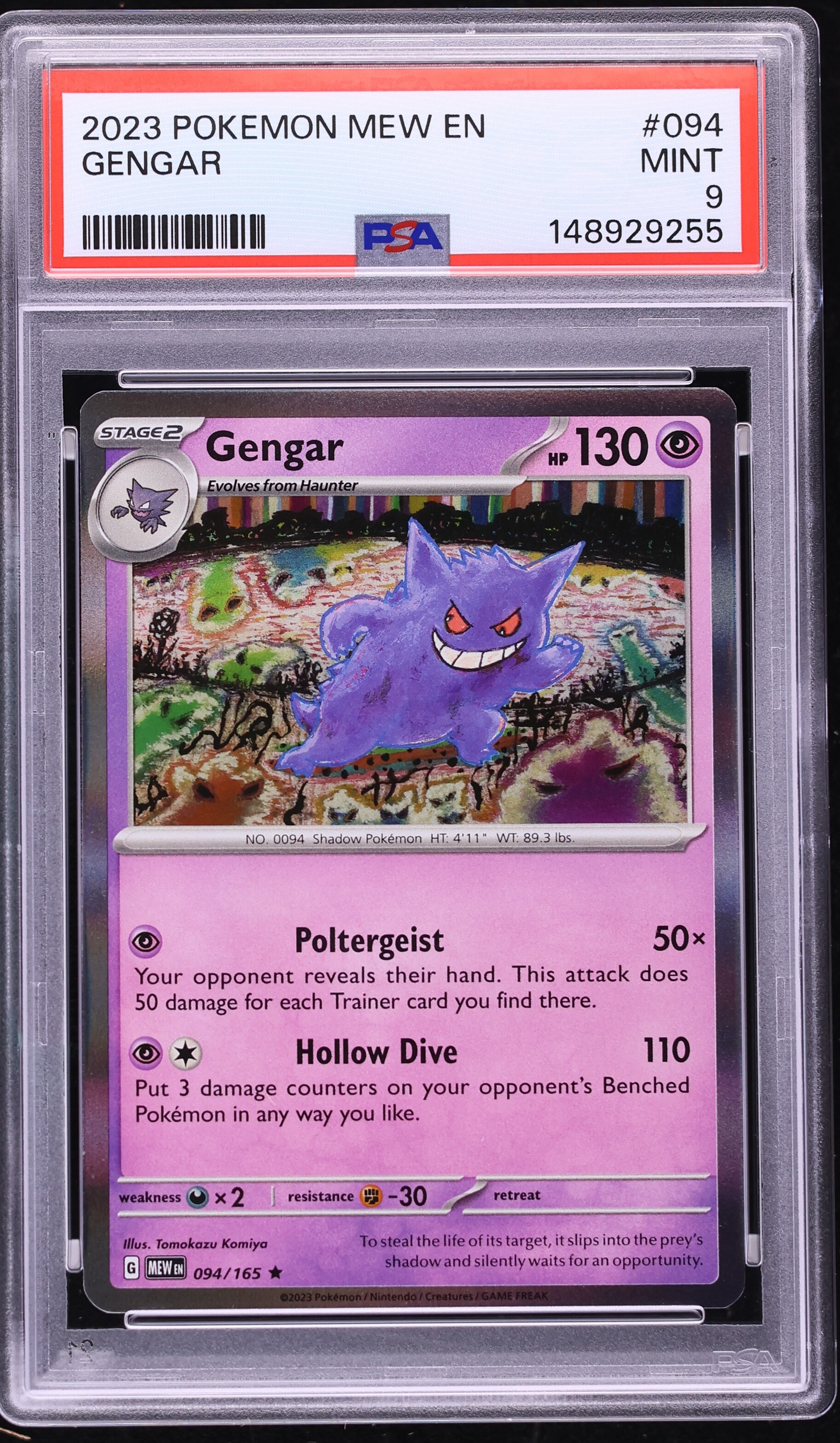 2023 Pokemon Scarlet & Violet 151 Holo Gengar #94 PSA 9 MINT