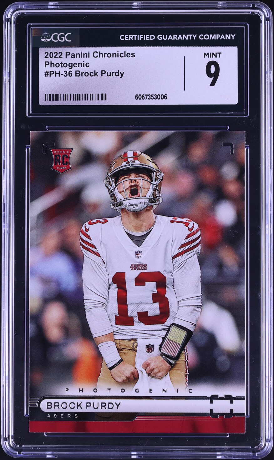2022 Panini Chronicles Photogenic Brock Purdy ROOKIE #PH-36 CGC 9 MINT