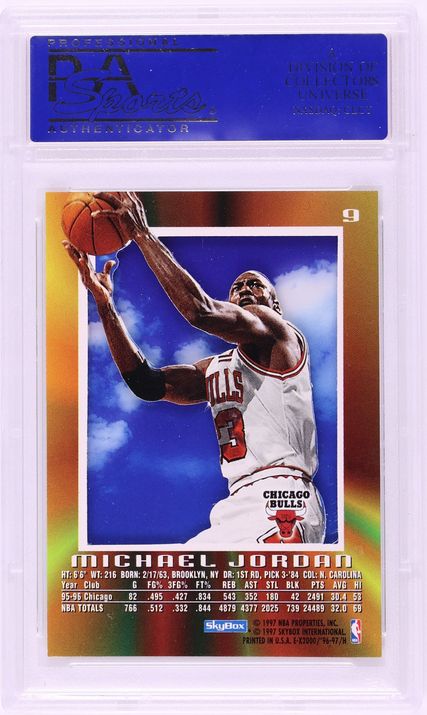 1996 Skybox E-X2000 Michael Jordan #9 PSA 8 NM-MT
