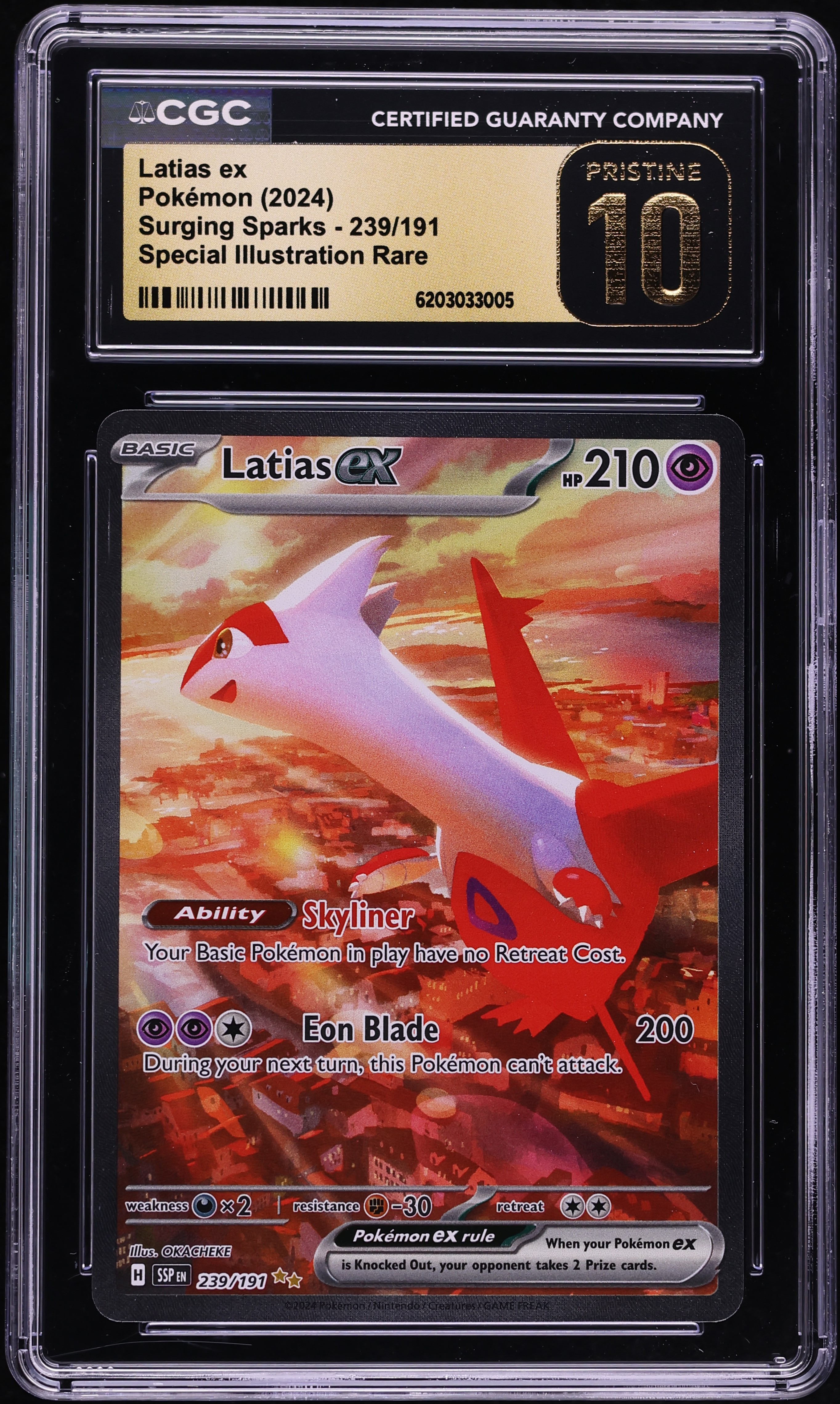 2024 Pokemon Scarlet & Violet Surging Sparks SIR Latias Ex #239 CGC 10 PRISTINE