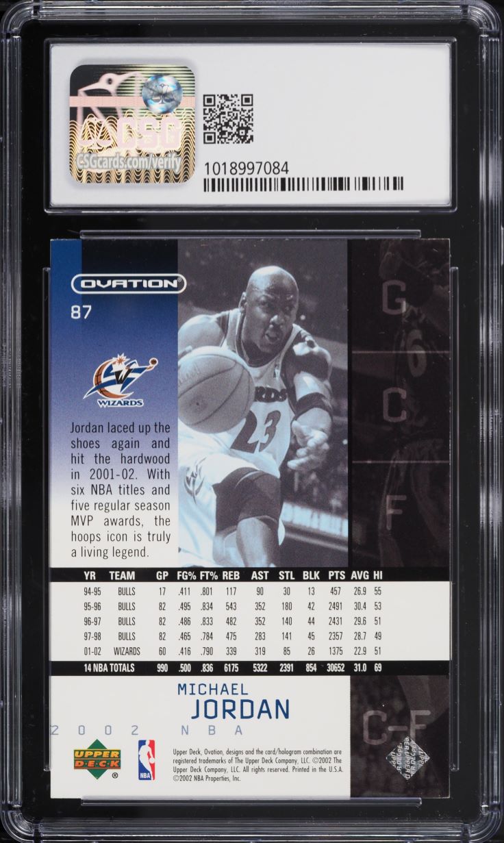 2002 Upper Deck Ovation Michael Jordan #87 CSG 8 NM-MT