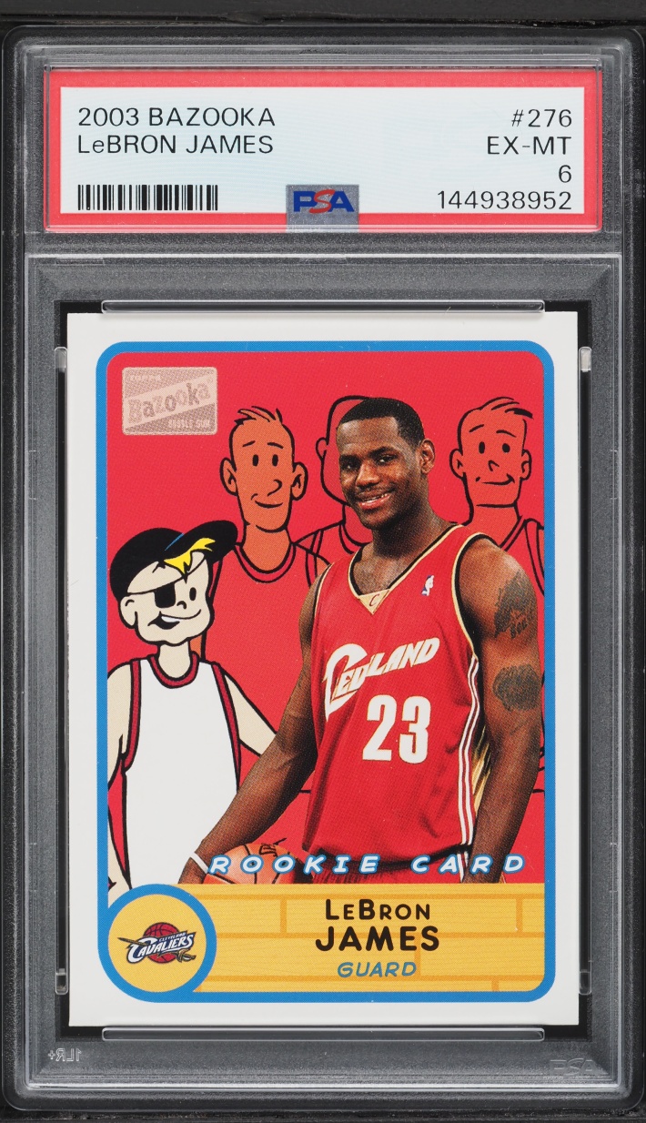 2003 Bazooka Basketball LeBron James ROOKIE #276 PSA 6 EXMT