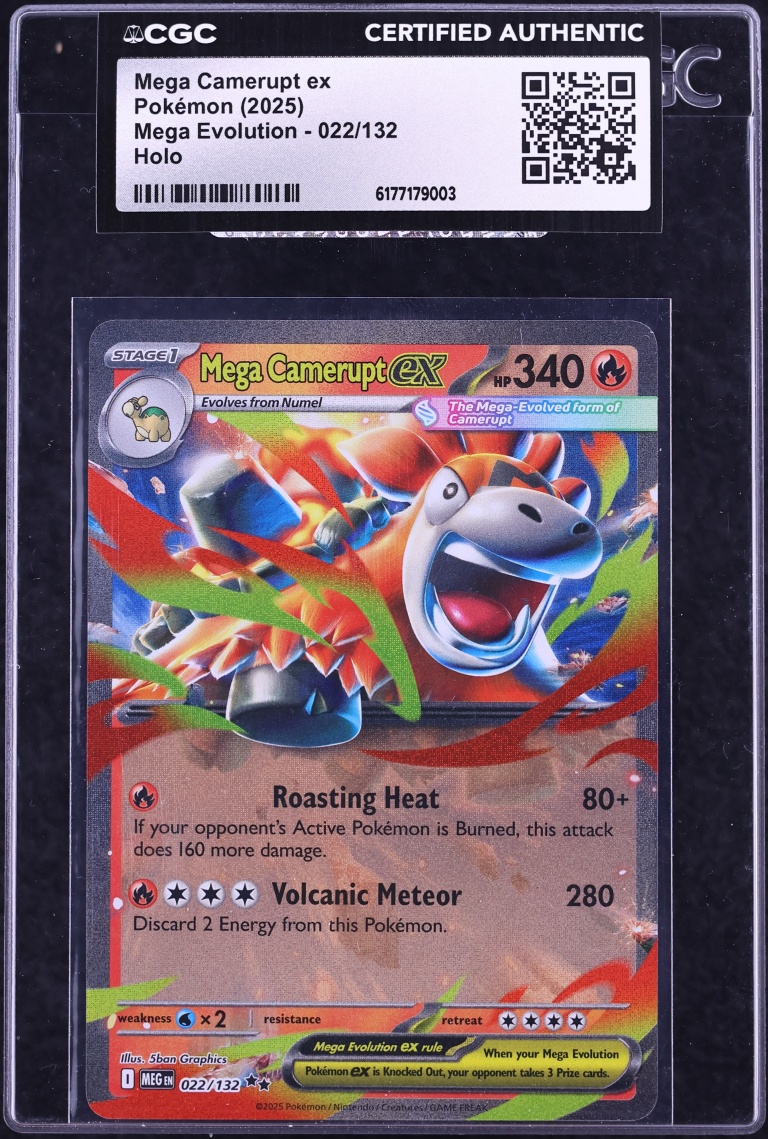 2025 Pokemon Mega Evolution Holo Mega Camerupt EX #22 CGC AUTH