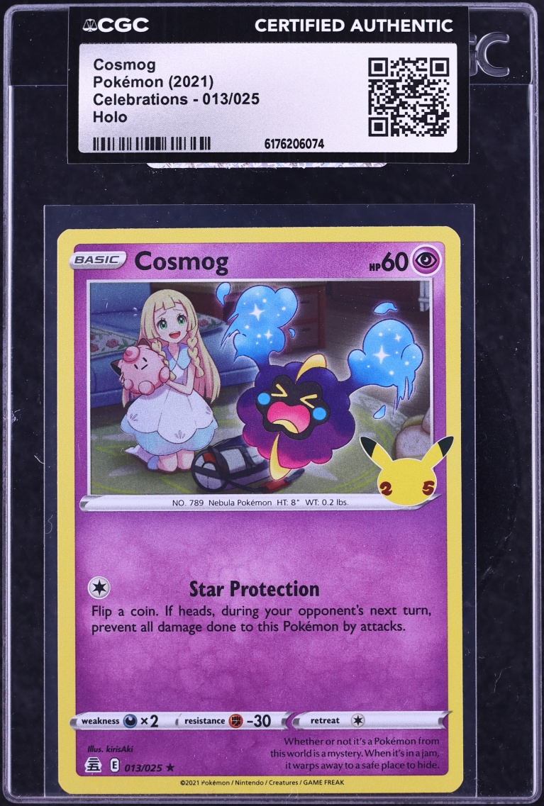 2021 Pokemon Sword & Shield Celebrations Holo Cosmog #13 CGC AUTH