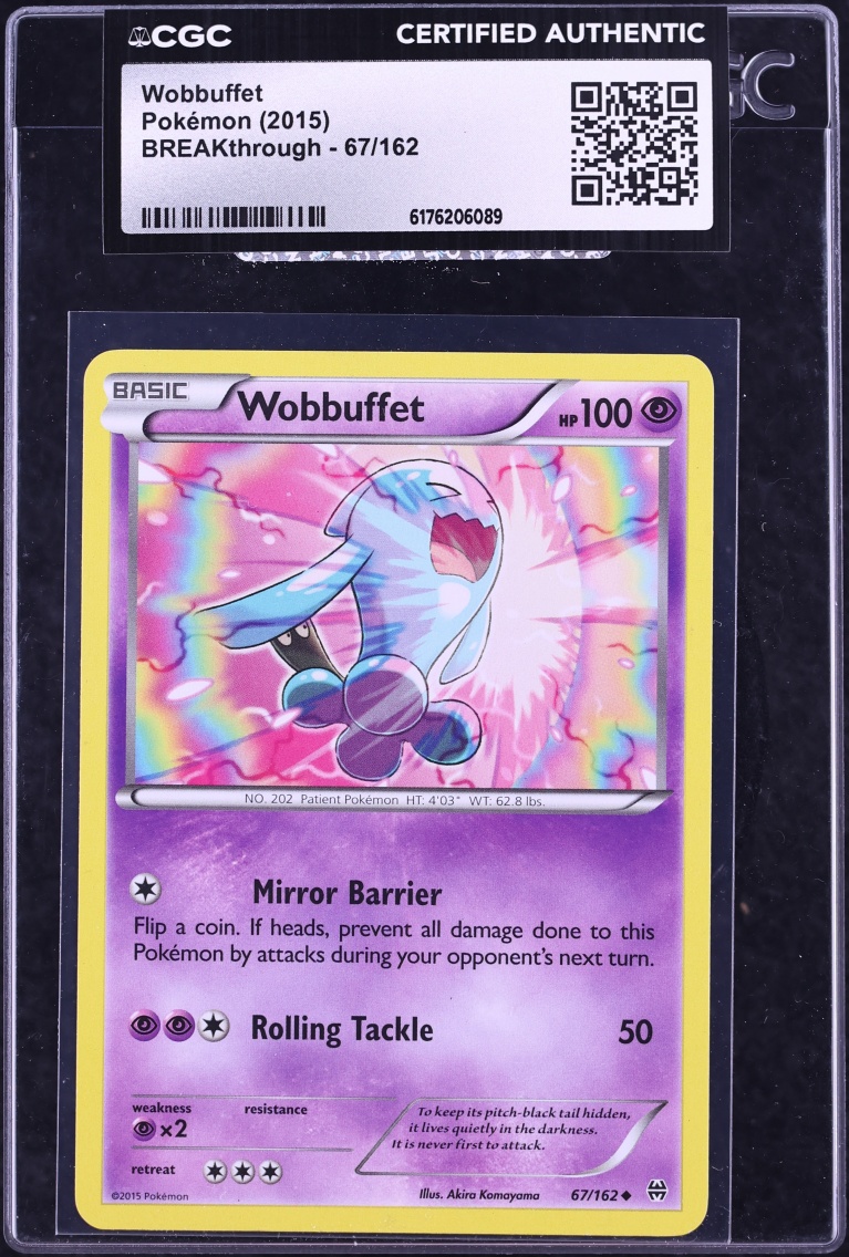 2015 Pokemon XY BREAKthrough Wobbuffet #67 CGC AUTH