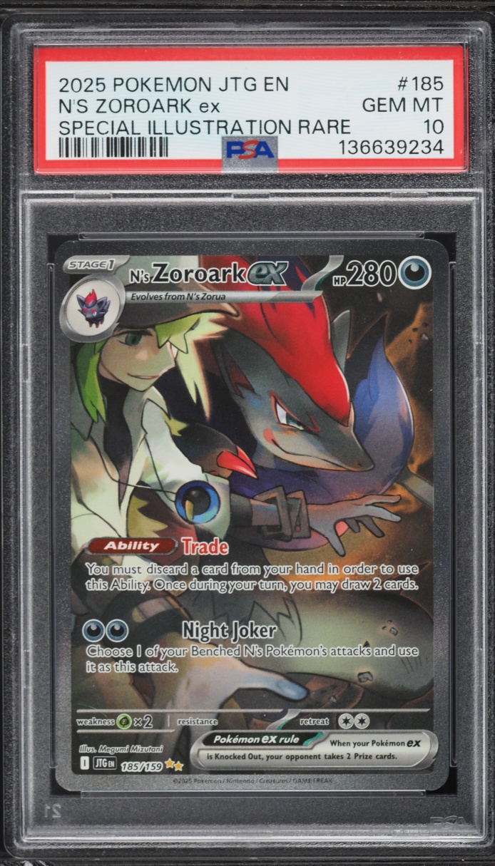 2025 Pokemon Scarlet & Violet Journey Together SIR N's Zoroark ex #185 PSA 10 GEM MINT