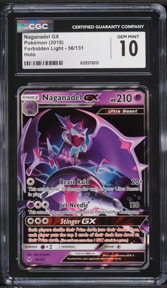 2018 Pokemon Sun & Moon Forbidden Light Holo Naganadel GX #56 CGC 10 GEM MINT