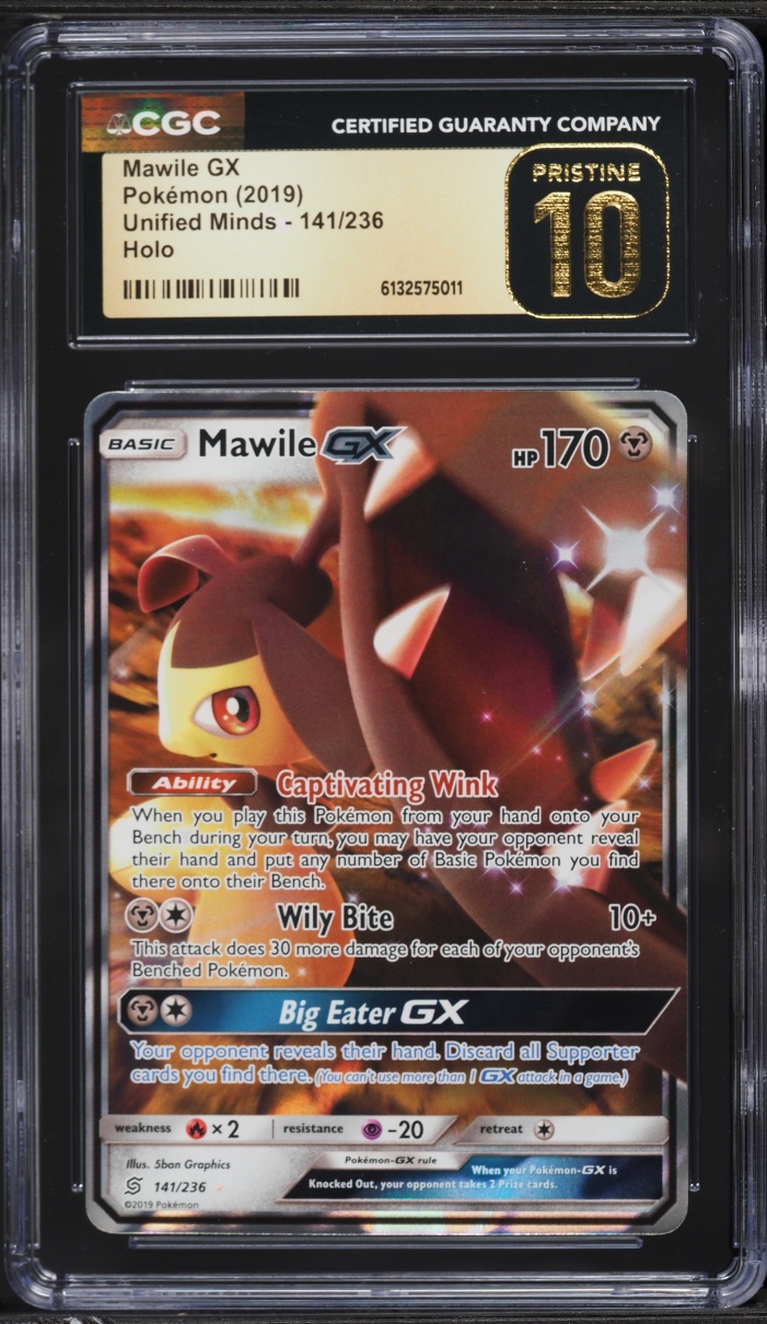 2019 Pokemon Sun & Moon Unified Minds Holo Mawile GX #141 CGC 10 PRISTINE