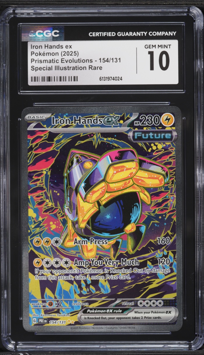 2025 Pokemon Scarlet & Violet Prismatic Evolutions SIR Iron Hands EX #154 CGC 10 GEM MINT